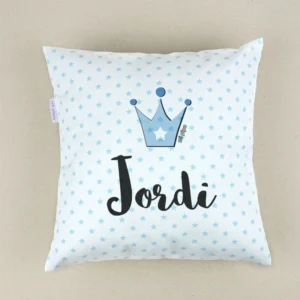 Cojín Corona Azul personalizado