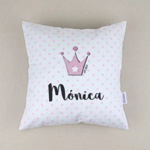 Cojín Corona Rosa personalizado