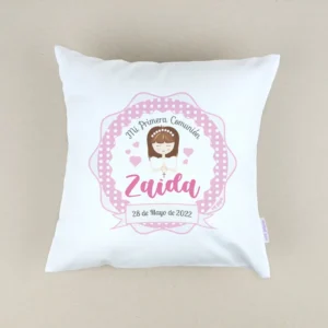 Cojín cuadrado piqué Comunión Niña personalizado