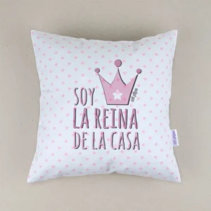 Cojín cuadrado piqué Soy la Reina de la Casa