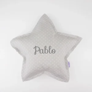Cojín Estrella Gris Handmade Personalizado