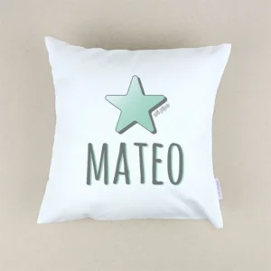 Cojín Estrella Menta personalizado