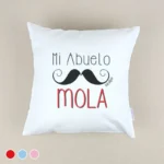 Cojín Mi Abuelo mola Rojo, Azul o Rosa