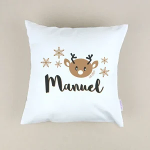 Cojín Navideño personalizado Reno