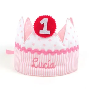 Corona Cumpleaños Rosa Handmade Personalizada