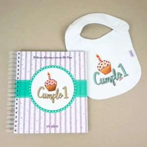 Cumplo 1, el Diario del primer año de Mi Pipo con regalo de babero