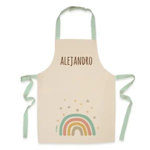 Delantal Infantil Algodón Premium Arcoíris Soft personalizado