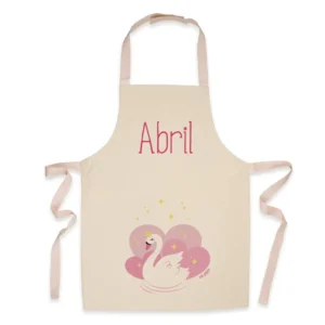 Delantal Infantil Algodón Premium Cisne personalizado