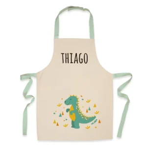 Delantal Infantil Algodón Premium Dinosaurio personalizado