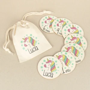 Discos Cumplemes Bebé Unicornio personalizados