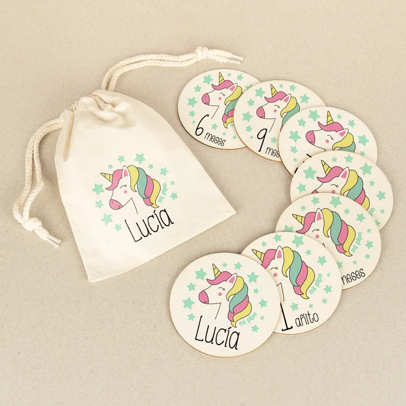 Discos Cumplemes Bebé Unicornio personalizados Discos Cumplemes Bebé Unicornio personalizados