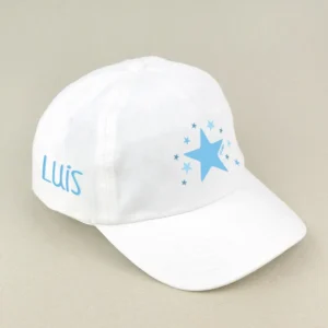 Gorra Junior Estrella Azul Blanca personalizada