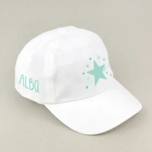 Gorra Junior Estrella Menta Blanca personalizada