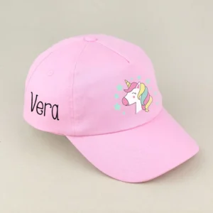 Gorra Junior Unicornio Blanca o Rosa personalizada