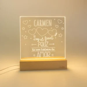 Lamparita Cuadrada Soy el final feliz de una historia de amor, personalizada
