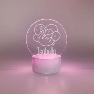 Lamparita redonda Cisne personalizada