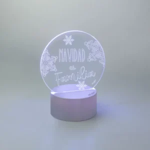Lamparita redonda Navidad Copos Navidad es familia