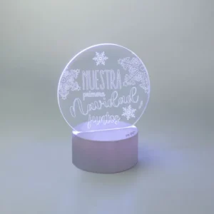 Lamparita redonda Navidad Copos Nuestra primera Navidad juntos