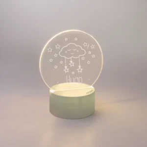 Lamparita redonda Nube con Estrellas personalizada