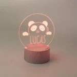 Lamparita redonda Panda personalizada