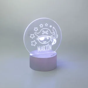 Lamparita redonda Pirata personalizada