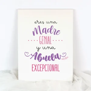 Lienzo Eres una Madre genial y una Abuela Excepcional