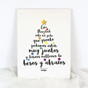 Lienzo Navidad Esta Navidad sólo me pido que muy pronto podamos estar juntos y darnos millones de besos y abrazos