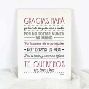 Lienzo Personalizado Gracias Mamá por…(Nombre/s)