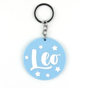 Llavero Metacrilato Azul Pastel Personalizado