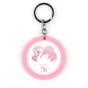 Llavero Metacrilato Cisne Rosa Personalizado