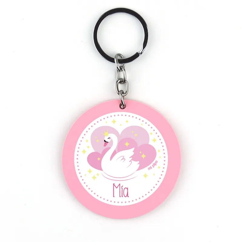 Llavero Metacrilato Cisne Rosa Personalizado Llavero Metacrilato Cisne Rosa Personalizado