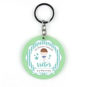 Llavero Metacrilato Comunión Menta personalizado Niño