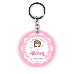 Llavero Metacrilato Comunión Niña personalizado