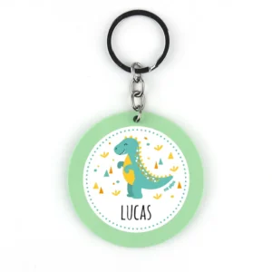 Llavero Metacrilato Dinosaurio Menta Personalizado
