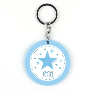 Llavero Metacrilato Estrella Azul Personalizado