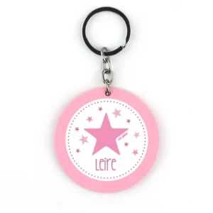 Llavero Metacrilato Estrella Rosa Personalizado