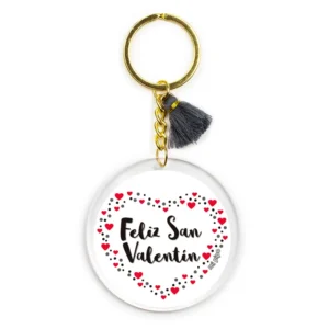 Llavero Metacrilato Feliz San Valentín Corazón corazones