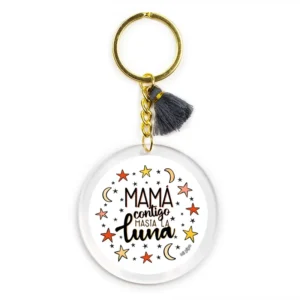 Llavero Metacrilato Mamá contigo hasta la luna