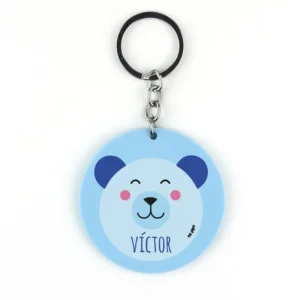 Llavero Metacrilato Osito Azul Personalizado