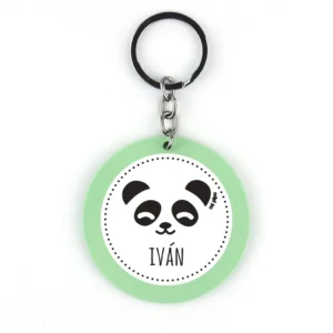 Llavero Metacrilato Panda Menta Personalizado
