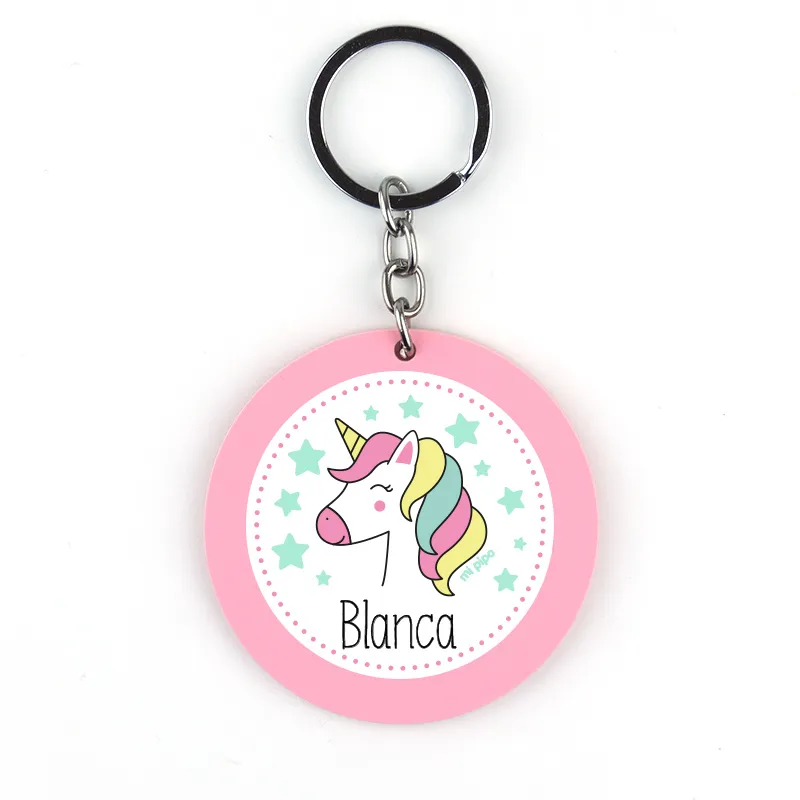 Llavero Metacrilato Unicornio Rosa Personalizado Llavero Metacrilato Unicornio Rosa Personalizado
