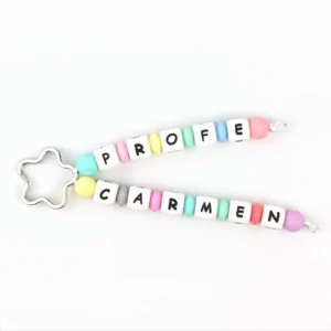 Llavero Silicona doble Multicolor Profe Personalizado