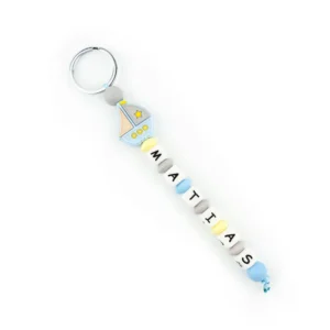 Llavero Silicona personalizado Barquito Azul