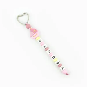 Llavero Silicona personalizado Barquito Rosa