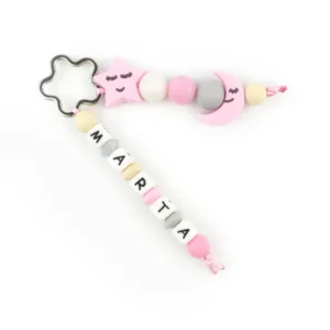 Llavero Silicona personalizado Starmoon Rosa