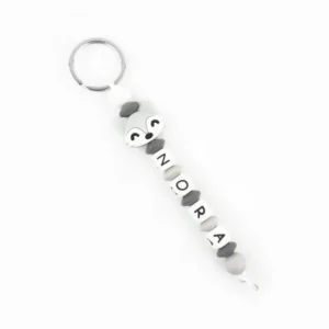 Llavero Silicona personalizado Zorrito Gris