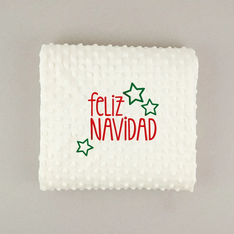Manta Clásica Beige Feliz Navidad Manta Clásica Beige Feliz Navidad
