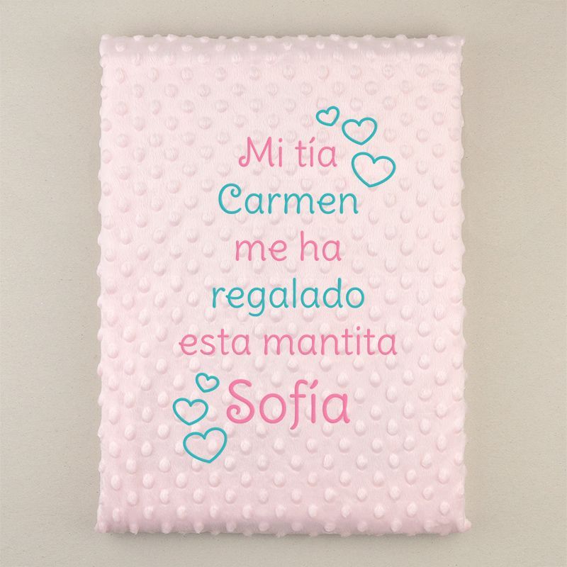 Manta Cuento Rosa con tu propia frase - Imagen 2