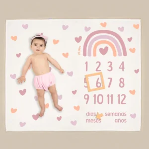 Manta Cumplemes Arcoíris Blush