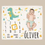 Manta Cumplemes Dinosaurio personalizada